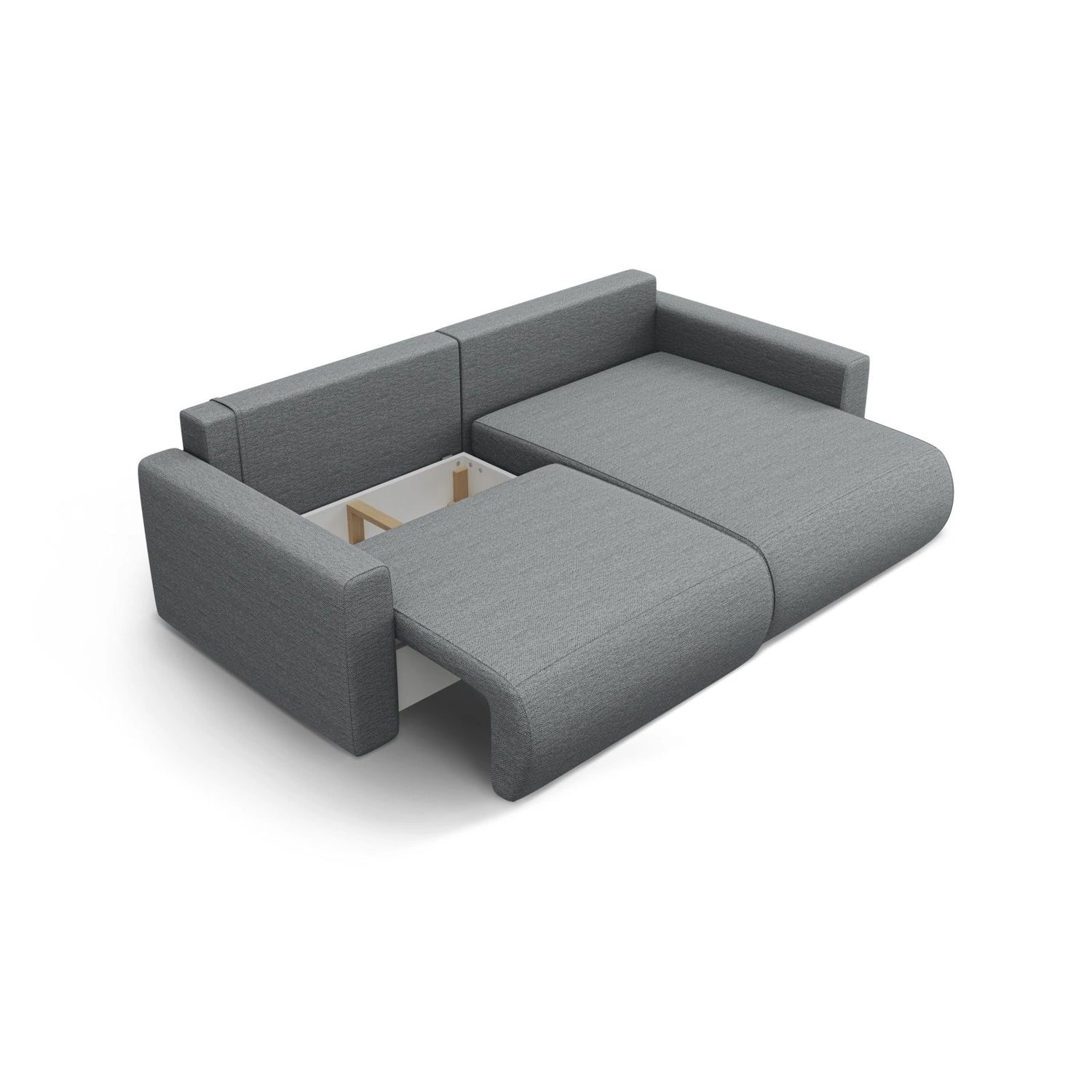 Belfast 3-Sitzer Ecksofa mit Schlaffunktion, ausklappbar, aus Strukturierter Stoff in Grau (Heritage Ash), 240x149 cm von Cosmopolitan Design – Bild 5