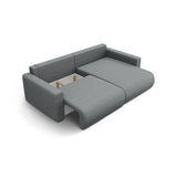 Belfast 3-Sitzer Ecksofa mit Schlaffunktion, ausklappbar, aus Strukturierter Stoff in Grau (Heritage Ash), 240x149 cm von Cosmopolitan Design – Bild 5