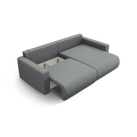 Belfast 3-Sitzer Ecksofa mit Schlaffunktion, ausklappbar, aus Strukturierter Stoff in Grau (Heritage Ash), 240x149 cm von Cosmopolitan Design – Bild 5