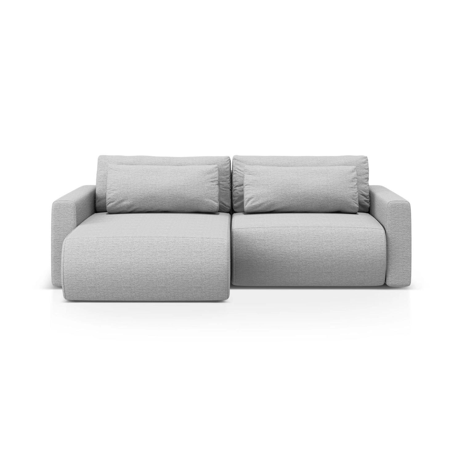 Belfast 3-Sitzer Ecksofa mit Schlaffunktion, ausklappbar, aus Strukturierter Stoff in Hellgrau (Heritage Cement), 240x149 cm von Cosmopolitan Design – Bild 1