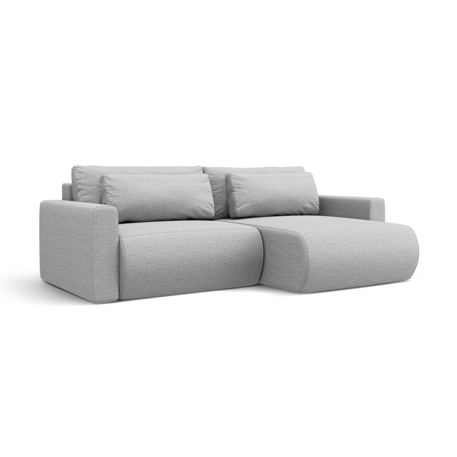 Belfast 3-Sitzer Ecksofa mit Schlaffunktion, ausklappbar, aus Strukturierter Stoff in Hellgrau (Heritage Cement), 240x149 cm von Cosmopolitan Design – Bild 3