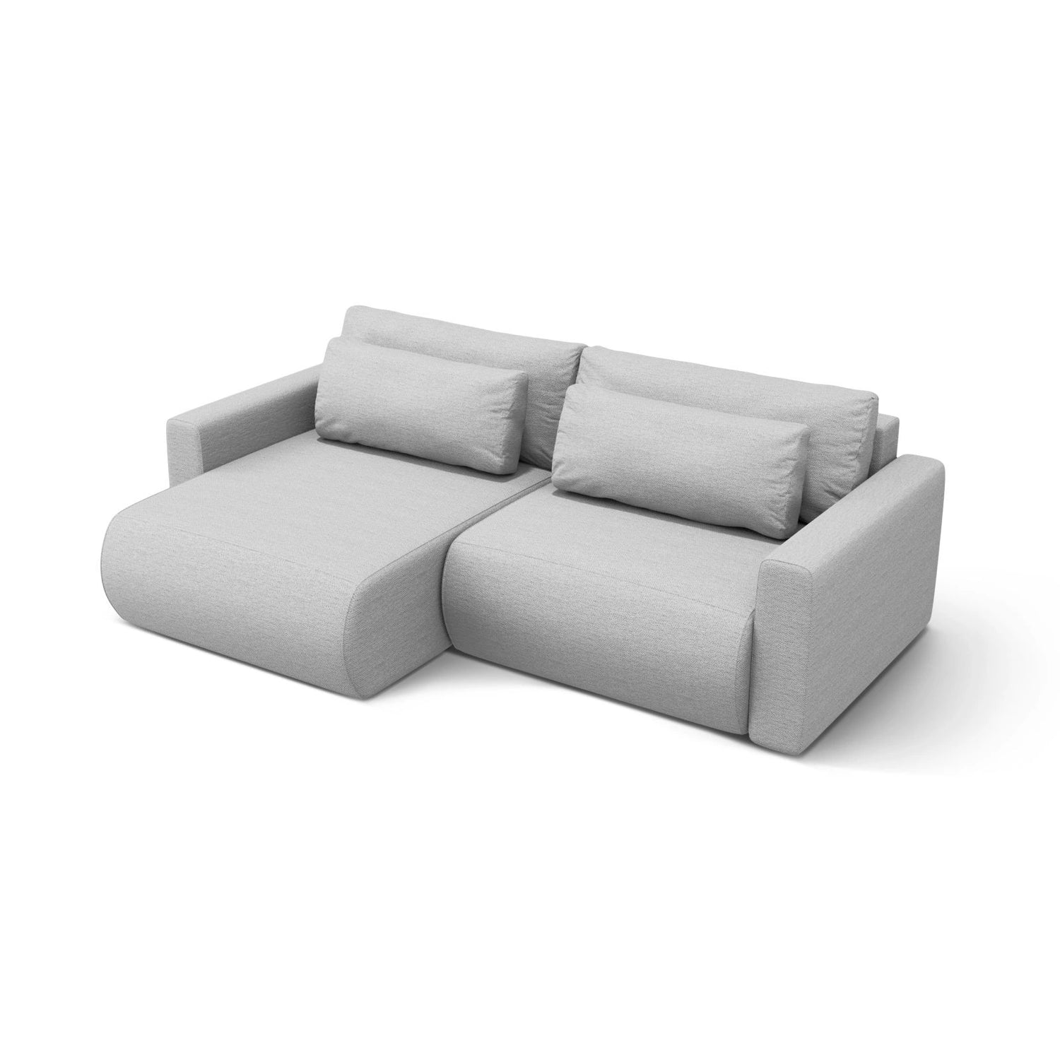 Belfast 3-Sitzer Ecksofa mit Schlaffunktion, ausklappbar, aus Strukturierter Stoff in Hellgrau (Heritage Cement), 240x149 cm von Cosmopolitan Design – Bild 4