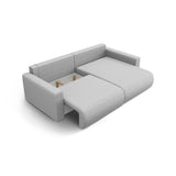 Belfast 3-Sitzer Ecksofa mit Schlaffunktion, ausklappbar, aus Strukturierter Stoff in Hellgrau (Heritage Cement), 240x149 cm von Cosmopolitan Design – Bild 5