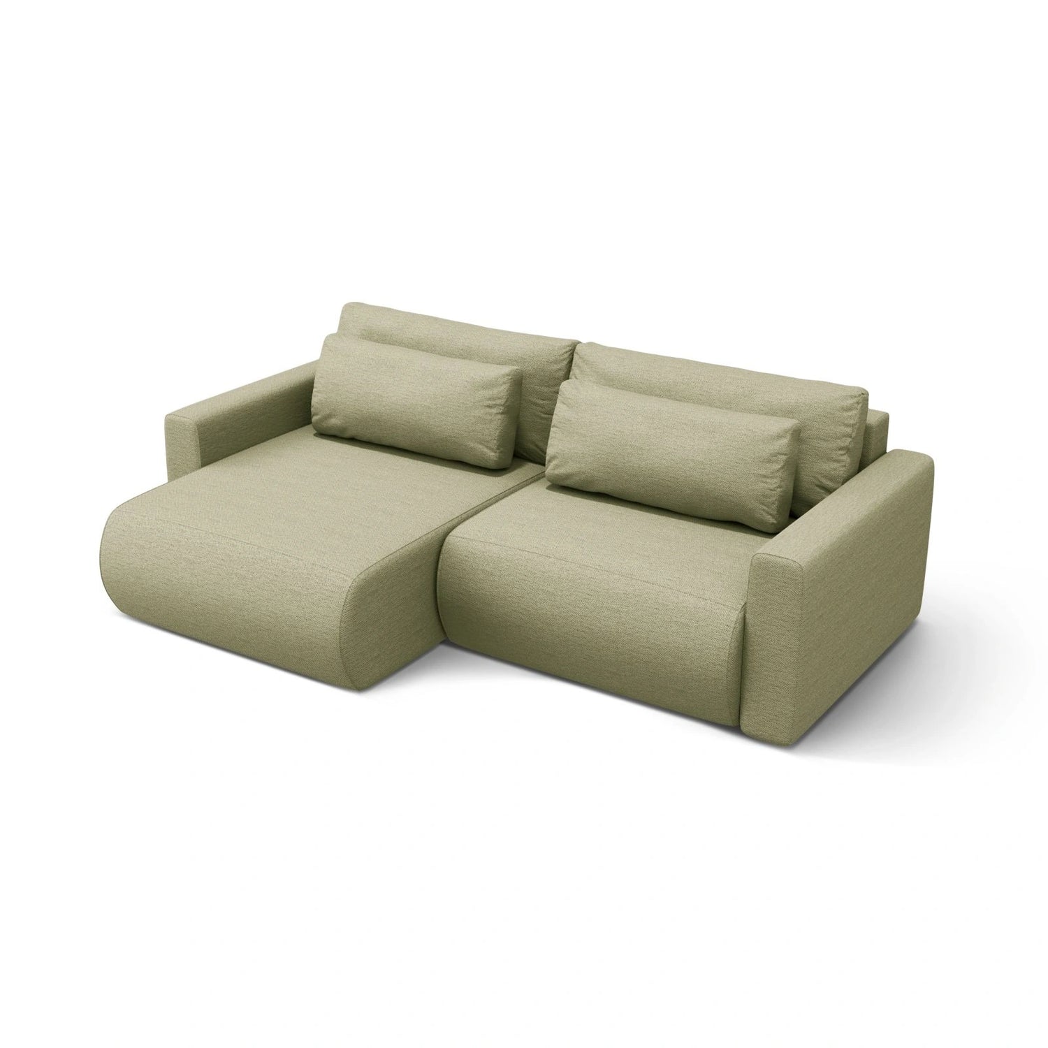 Belfast 3-Sitzer Ecksofa mit Schlaffunktion, ausklappbar, aus Strukturierter Stoff in Olive (Heritage Avocat), 240x149 cm von Cosmopolitan Design – Bild 4