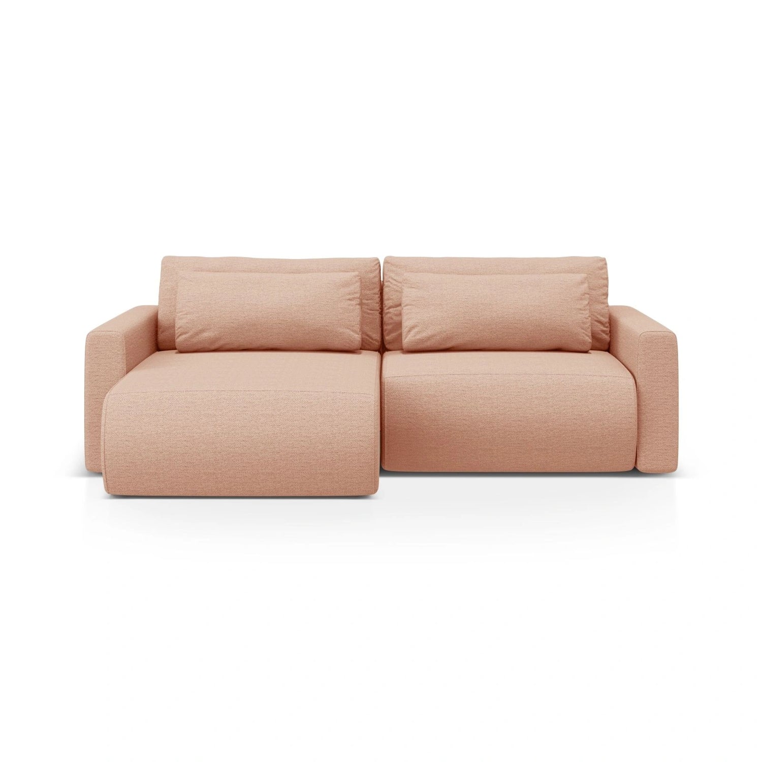Belfast 3-Sitzer Ecksofa mit Schlaffunktion, ausklappbar, aus Strukturierter Stoff in Peach (Heritage Orange), 240x149 cm von Cosmopolitan Design – Bild 1