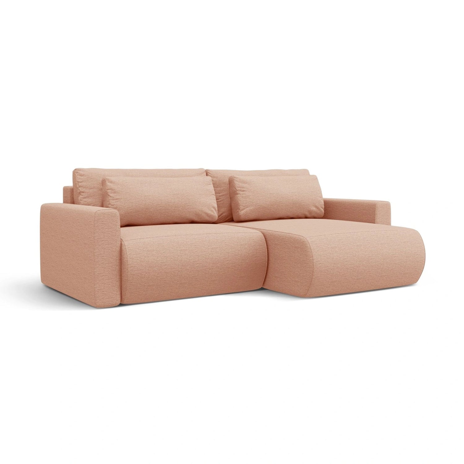 Belfast 3-Sitzer Ecksofa mit Schlaffunktion, ausklappbar, aus Strukturierter Stoff in Peach (Heritage Orange), 240x149 cm von Cosmopolitan Design – Bild 3