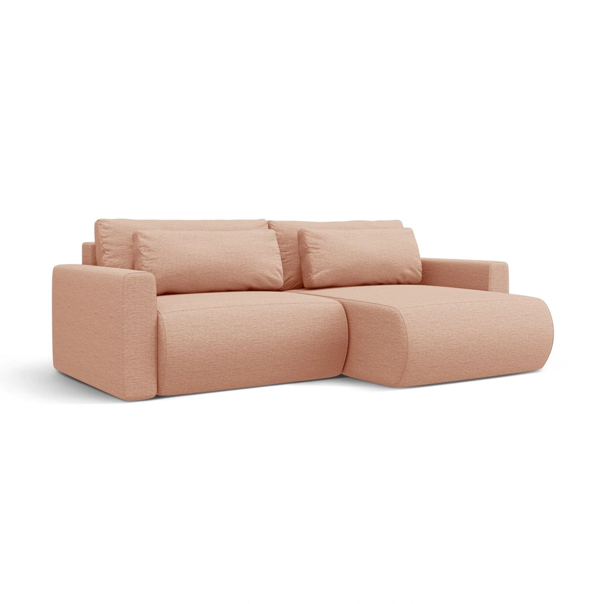 Belfast 3-Sitzer Ecksofa mit Schlaffunktion, ausklappbar, aus Strukturierter Stoff in Peach (Heritage Orange), 240x149 cm von Cosmopolitan Design – Bild 3