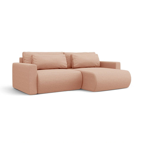 Belfast 3-Sitzer Ecksofa mit Schlaffunktion, ausklappbar, aus Strukturierter Stoff in Peach (Heritage Orange), 240x149 cm von Cosmopolitan Design – Bild 3