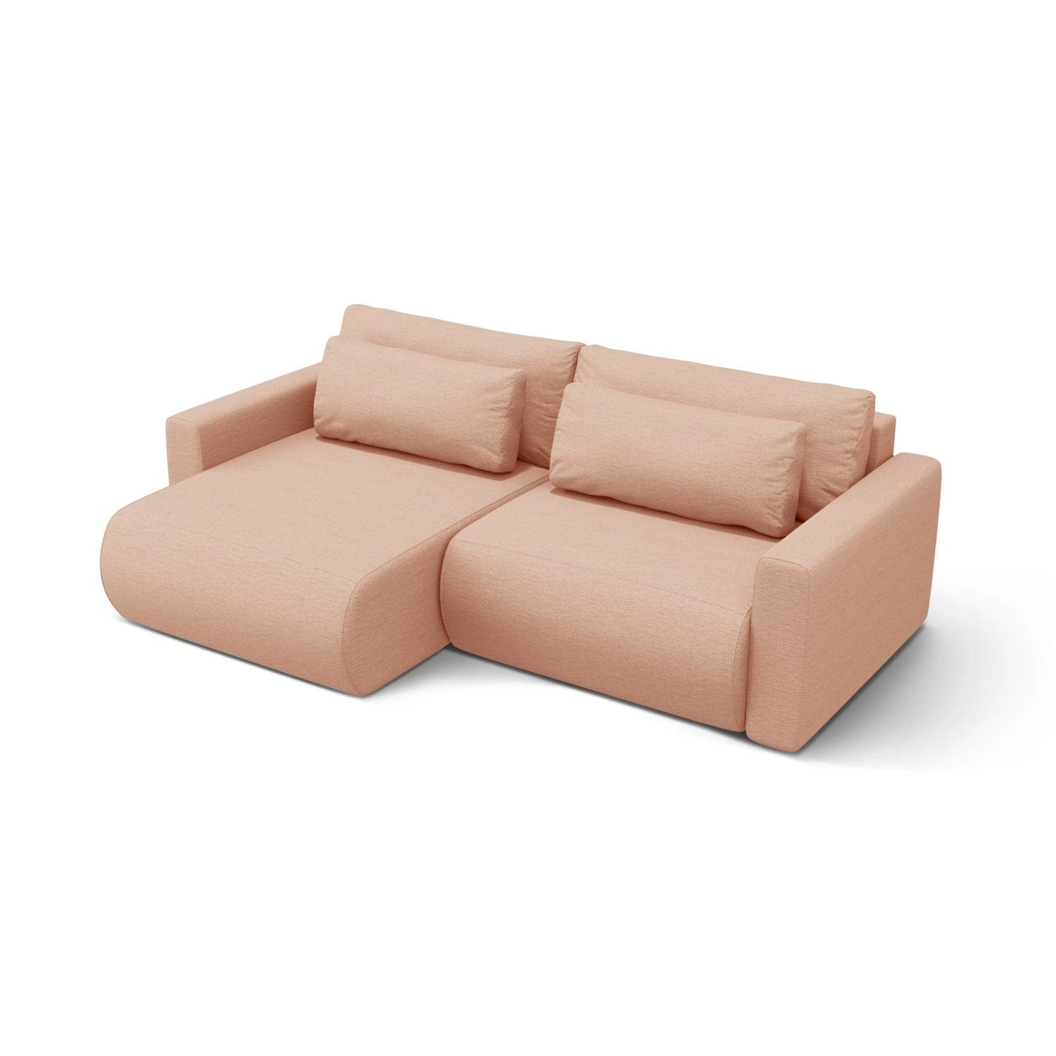 Belfast 3-Sitzer Ecksofa mit Schlaffunktion, ausklappbar, aus Strukturierter Stoff in Peach (Heritage Orange), 240x149 cm von Cosmopolitan Design – Bild 4