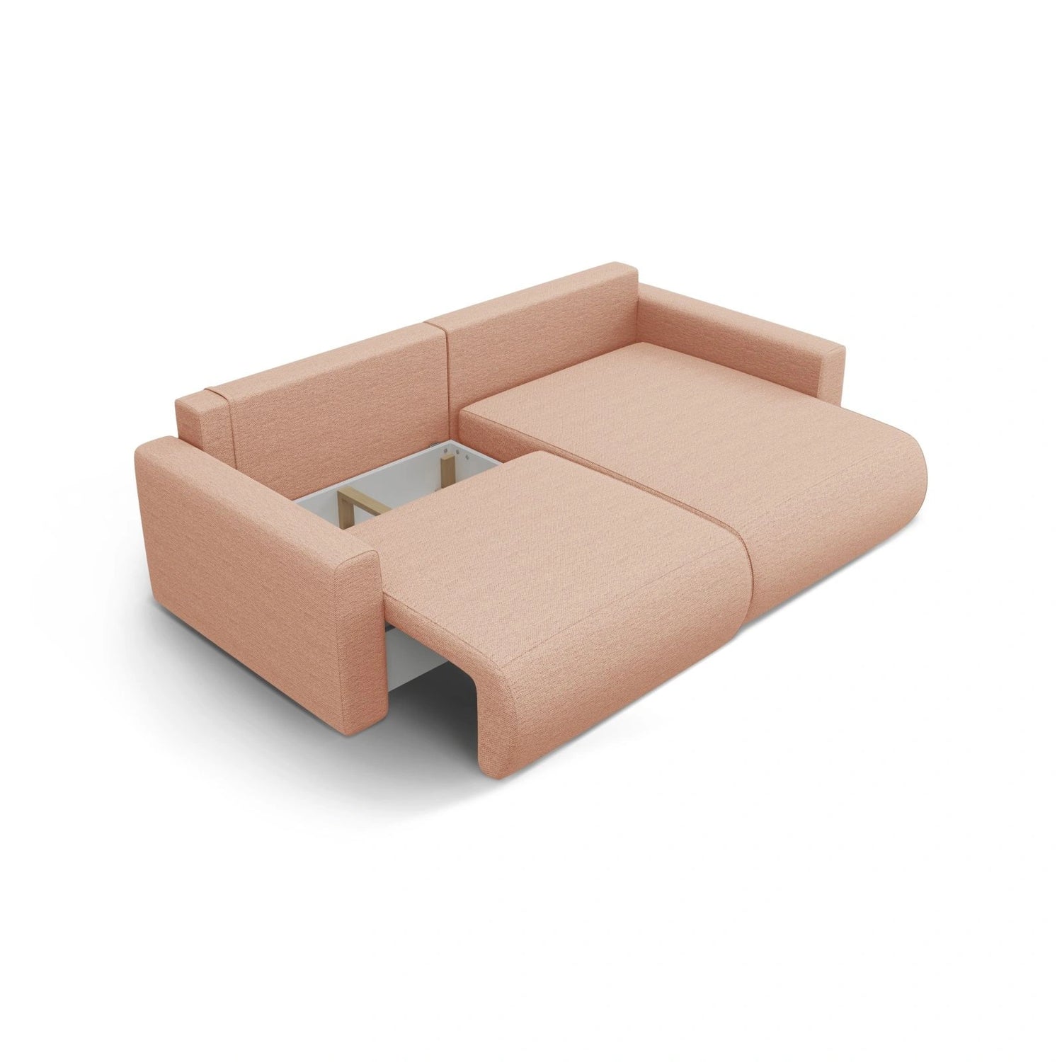 Belfast 3-Sitzer Ecksofa mit Schlaffunktion, ausklappbar, aus Strukturierter Stoff in Peach (Heritage Orange), 240x149 cm von Cosmopolitan Design – Bild 5