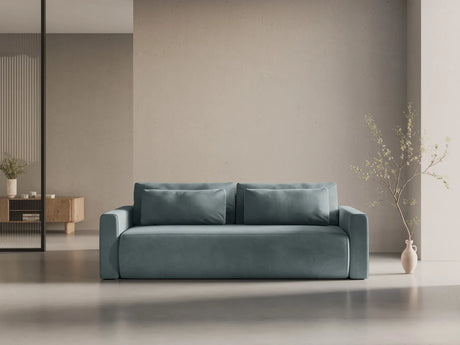 Belfast 3-Sitzer Sofa mit Schlaffunktion und Stauraum, aus Samt in Blaugrau (Magic Velvet 2224), 238x105x84 cm von Cosmopolitan Design – Bild 2