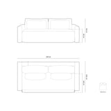 Belfast 3-Sitzer Sofa mit Schlaffunktion und Stauraum, aus Samt in Blaugrau (Magic Velvet 2224), 238x105x84 cm von Cosmopolitan Design – Bild 3