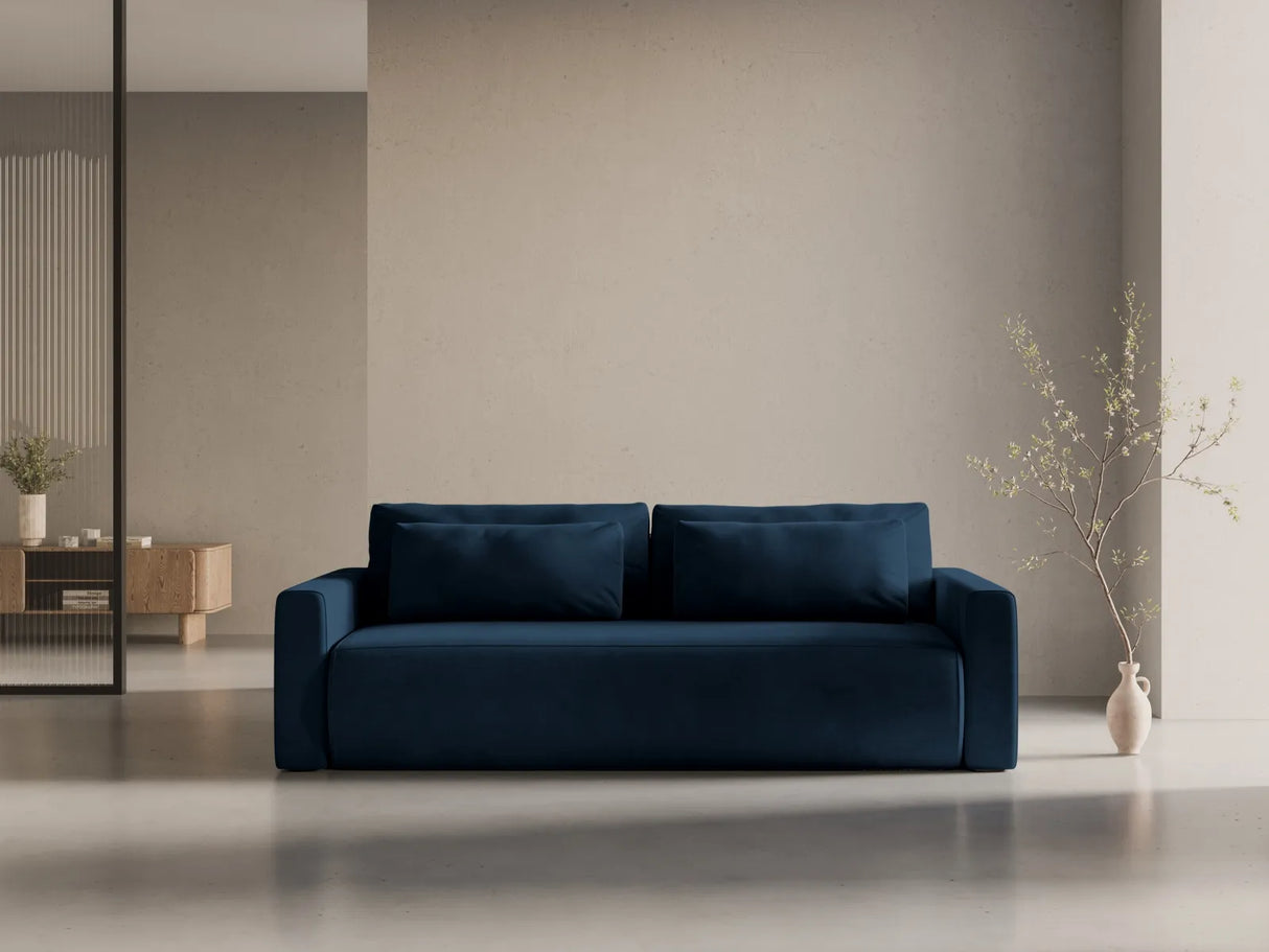 Belfast 3-Sitzer Sofa mit Schlaffunktion und Stauraum, aus Samt in Königsblau (Magic Velvet 2204), 238x105x84 cm von Cosmopolitan Design – Bild 2