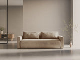 Belfast 3-Sitzer Sofa mit Schlaffunktion und Stauraum, aus Samt in Mandelbeige (Magic Velvet 2282), 238x105x84 cm von Cosmopolitan Design – Bild 2
