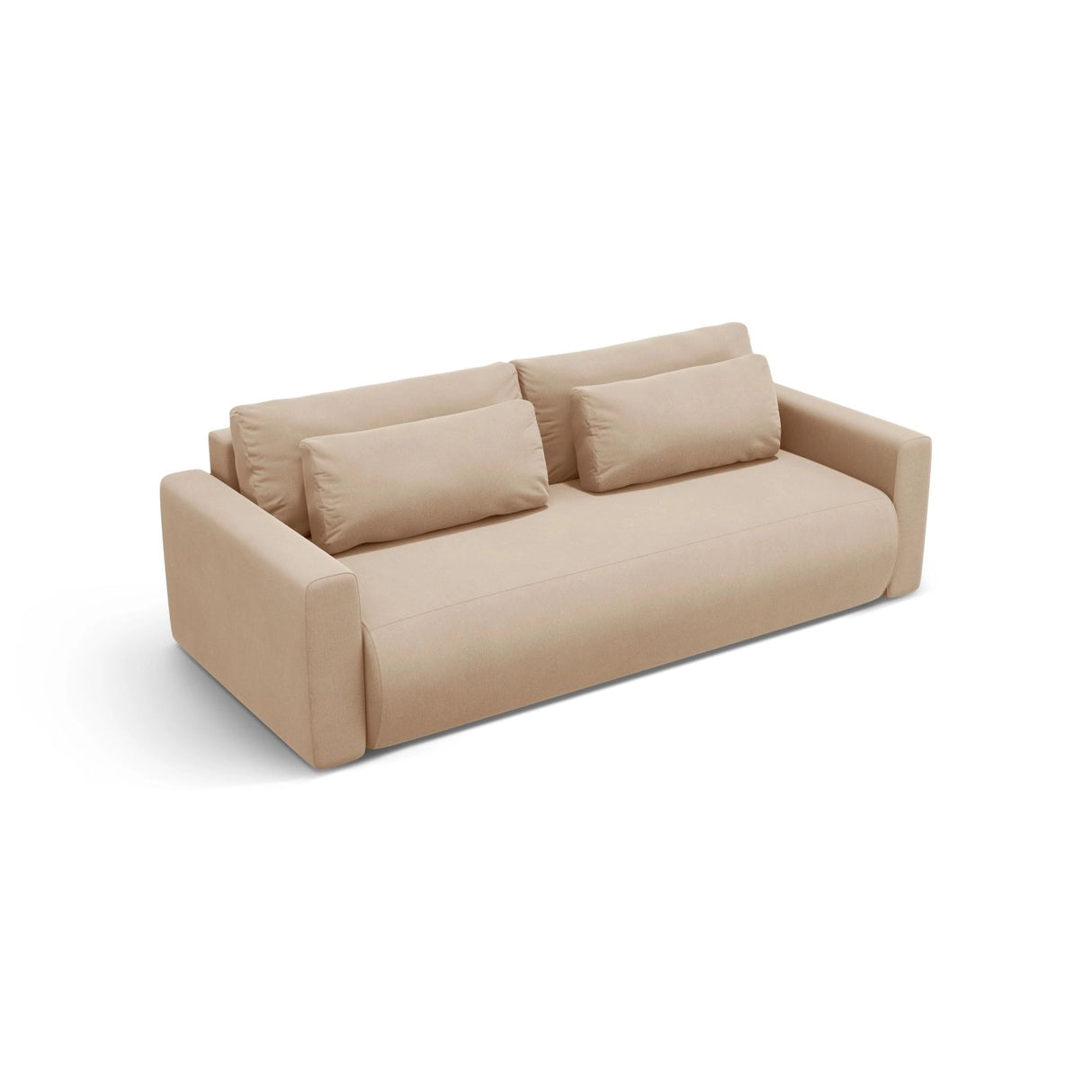 Belfast 3-Sitzer Sofa mit Schlaffunktion und Stauraum, aus Samt in Mandelbeige (Magic Velvet 2282), 238x105x84 cm von Cosmopolitan Design – Bild 5