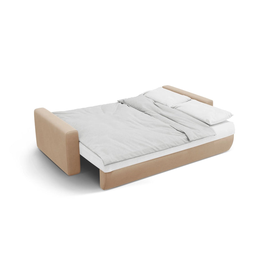 Belfast 3-Sitzer Sofa mit Schlaffunktion und Stauraum, aus Samt in Mandelbeige (Magic Velvet 2282), 238x105x84 cm von Cosmopolitan Design – Bild 7