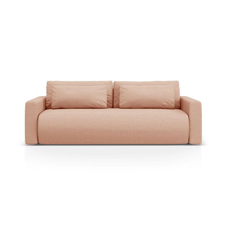 Belfast 3-Sitzer Sofa mit Schlaffunktion und Stauraum, aus Strukturierter Stoff in Pfirsich (Heritage Orange), 238x105x84 cm von Cosmopolitan Design – Bild 1