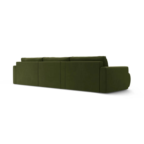 Belfast 4-Sitzer Panoramasofa mit Schlaffunktion, ausklappbar, aus Samt in Armeegrün (Magic Velvet 2295), 340x149 cm von Cosmopolitan Design – Bild 8
