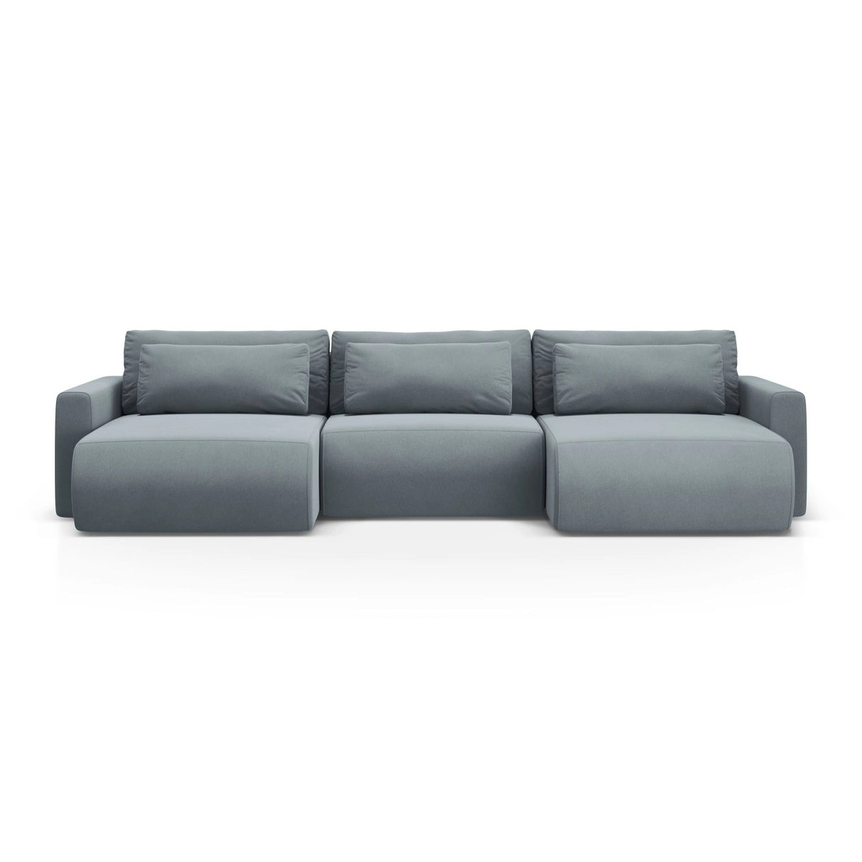 Belfast 4-Sitzer Panoramasofa mit Schlaffunktion, ausklappbar, aus Samt in Blaugrau (Magic Velvet 2224), 340x149 cm von Cosmopolitan Design – Bild 1