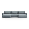 Belfast 4-Sitzer Panoramasofa mit Schlaffunktion, ausklappbar, aus Samt in Blaugrau (Magic Velvet 2224), 340x149 cm von Cosmopolitan Design – Bild 1