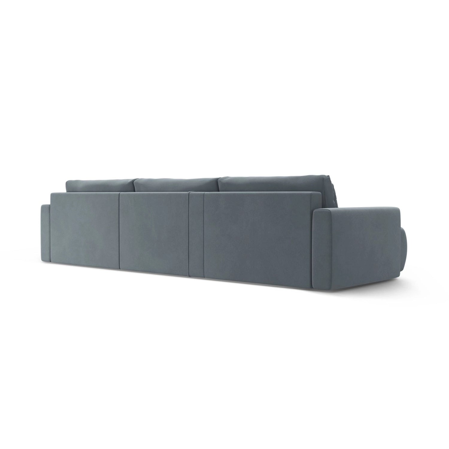 Belfast 4-Sitzer Panoramasofa mit Schlaffunktion, ausklappbar, aus Samt in Blaugrau (Magic Velvet 2224), 340x149 cm von Cosmopolitan Design – Bild 8