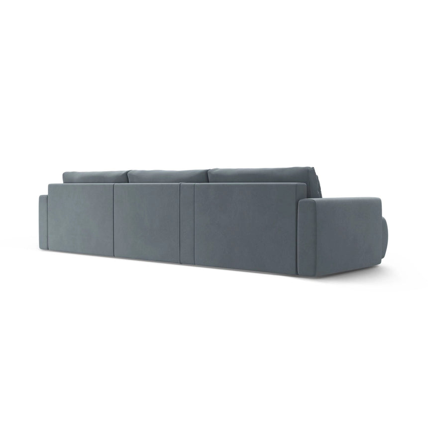 Belfast 4-Sitzer Panoramasofa mit Schlaffunktion, ausklappbar, aus Samt in Blaugrau (Magic Velvet 2224), 340x149 cm von Cosmopolitan Design – Bild 8