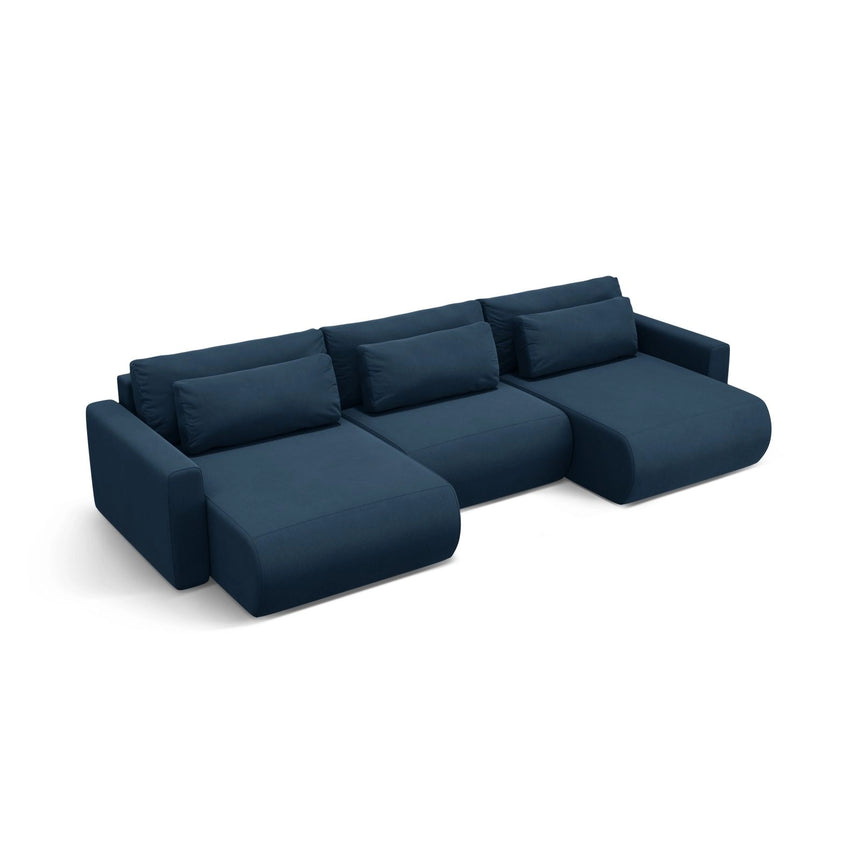 Belfast 4-Sitzer Panoramasofa mit Schlaffunktion, ausklappbar, aus Samt in Königsblau (Magic Velvet 2204), 340x149 cm von Cosmopolitan Design – Bild 5
