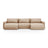 Belfast 4-Sitzer Panoramasofa mit Schlaffunktion, ausklappbar, aus Samt in Mandelbeige (Magic Velvet 2282), 340x149 cm von Cosmopolitan Design – Bild 1