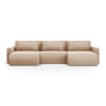 Belfast 4-Sitzer Panoramasofa mit Schlaffunktion, ausklappbar, aus Samt in Mandelbeige (Magic Velvet 2282), 340x149 cm von Cosmopolitan Design – Bild 1