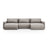 Belfast 4-Sitzer Panoramasofa mit Schlaffunktion, ausklappbar, aus Samt in Warmes Grau (Magic Velvet 2270), 340x149 cm von Cosmopolitan Design – Bild 1