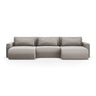Belfast 4-Sitzer Panoramasofa mit Schlaffunktion, ausklappbar, aus Samt in Warmes Grau (Magic Velvet 2270), 340x149 cm von Cosmopolitan Design – Bild 1