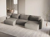 Belfast 4-Sitzer Panoramasofa mit Schlaffunktion, ausklappbar, aus Samt in Warmes Grau (Magic Velvet 2270), 340x149 cm von Cosmopolitan Design – Bild 2