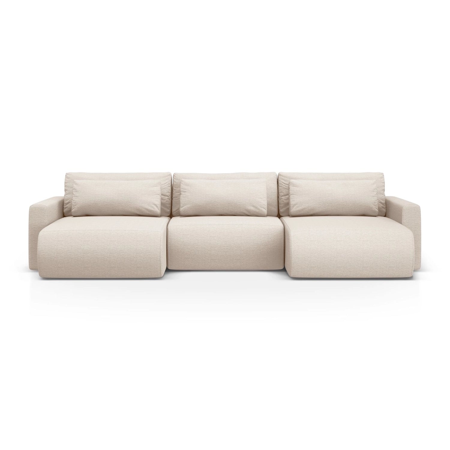 Belfast 4-Sitzer Panoramasofa mit Schlaffunktion, ausklappbar, aus Samt oder Strukturstoff, 340x149 cm von Cosmopolitan Design – Bild 1