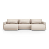 Belfast 4-Sitzer Panoramasofa mit Schlaffunktion, ausklappbar, aus Samt oder Strukturstoff, 340x149 cm von Cosmopolitan Design – Bild 1