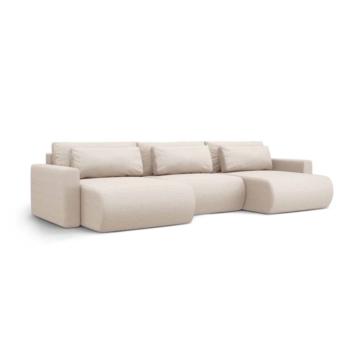 Belfast 4-Sitzer Panoramasofa mit Schlaffunktion, ausklappbar, aus Samt oder Strukturstoff, 340x149 cm von Cosmopolitan Design – Bild 3