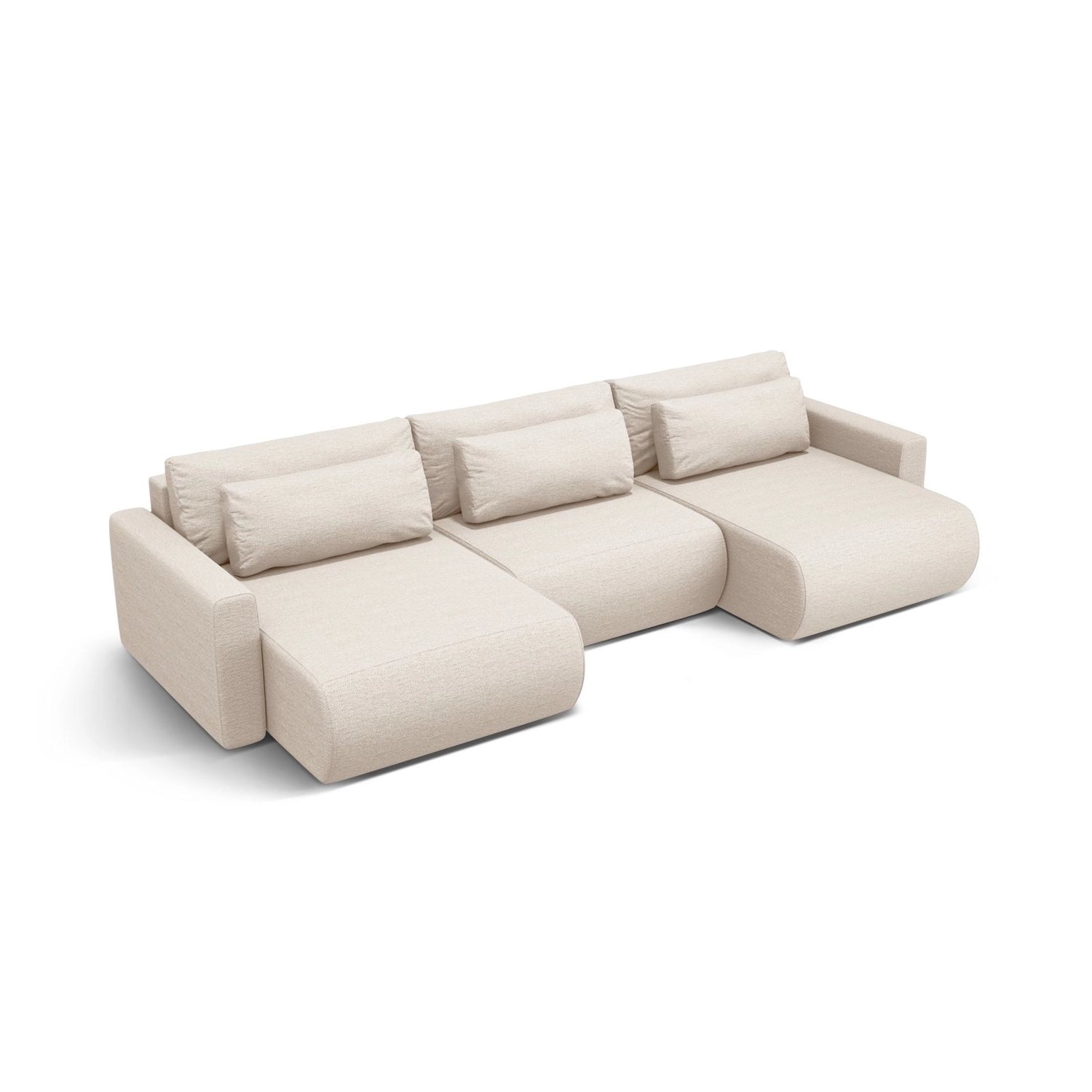 Belfast 4-Sitzer Panoramasofa mit Schlaffunktion, ausklappbar, aus Samt oder Strukturstoff, 340x149 cm von Cosmopolitan Design – Bild 4