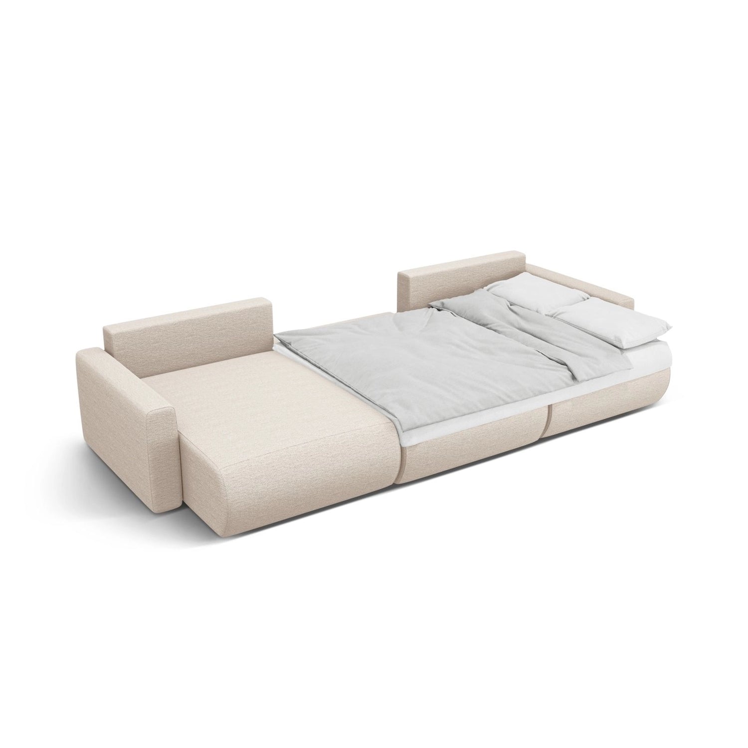 Belfast 4-Sitzer Panoramasofa mit Schlaffunktion, ausklappbar, aus Samt oder Strukturstoff, 340x149 cm von Cosmopolitan Design – Bild 6