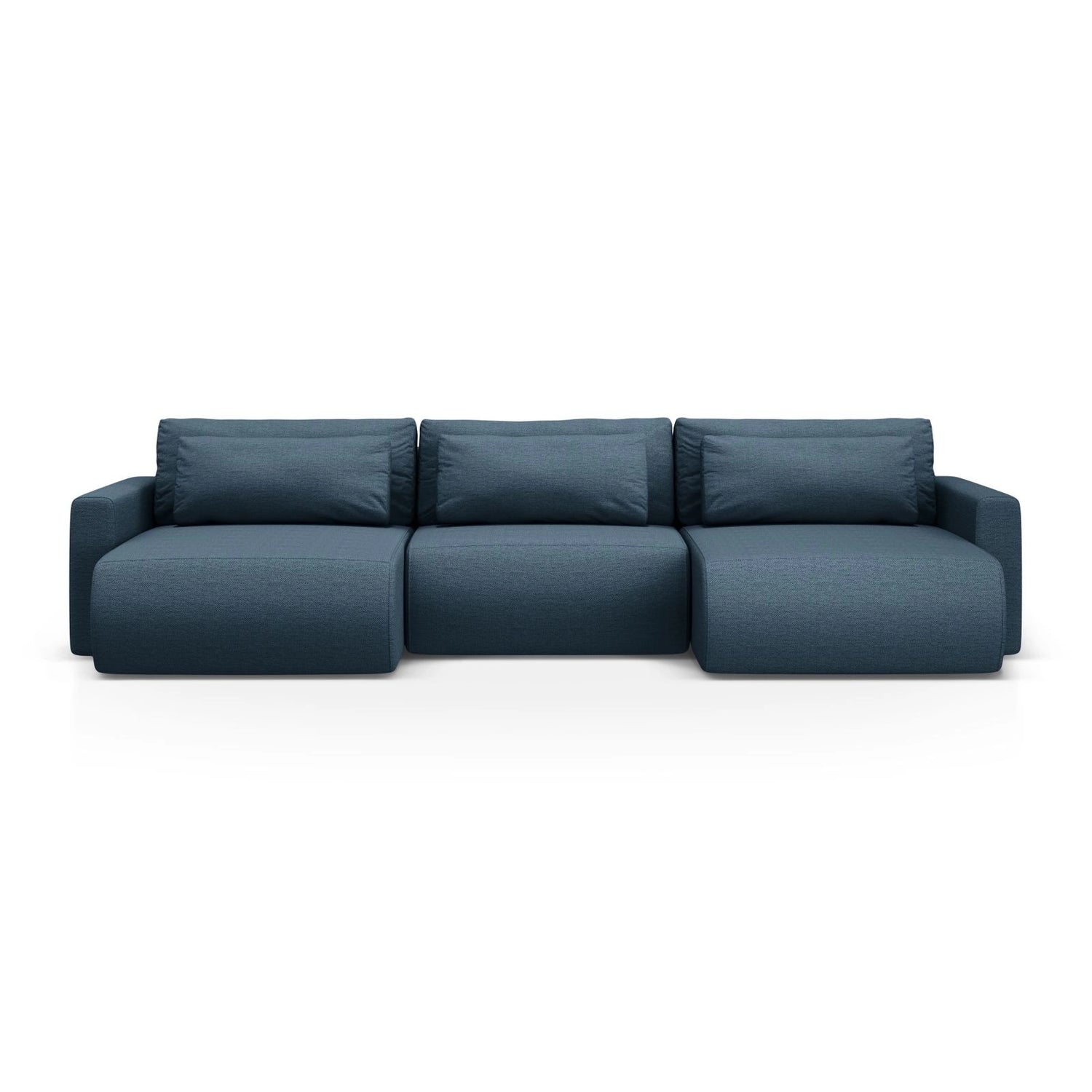 Belfast 4-Sitzer Panoramasofa mit Schlaffunktion, ausklappbar, aus Strukturierter Stoff in Blau (Heritage Ocean), 340x149 cm von Cosmopolitan Design – Bild 1