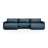 Belfast 4-Sitzer Panoramasofa mit Schlaffunktion, ausklappbar, aus Strukturierter Stoff in Blau (Heritage Ocean), 340x149 cm von Cosmopolitan Design – Bild 1