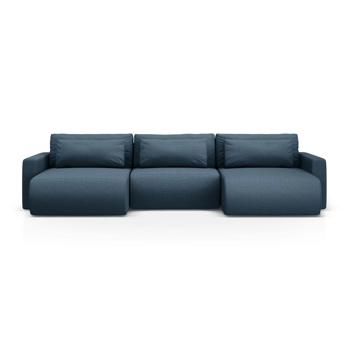 Belfast 4-Sitzer Panoramasofa mit Schlaffunktion, ausklappbar, aus Strukturierter Stoff in Blau (Heritage Ocean), 340x149 cm von Cosmopolitan Design – Bild 1