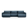 Belfast 4-Sitzer Panoramasofa mit Schlaffunktion, ausklappbar, aus Strukturierter Stoff in Blau (Heritage Ocean), 340x149 cm von Cosmopolitan Design – Bild 1