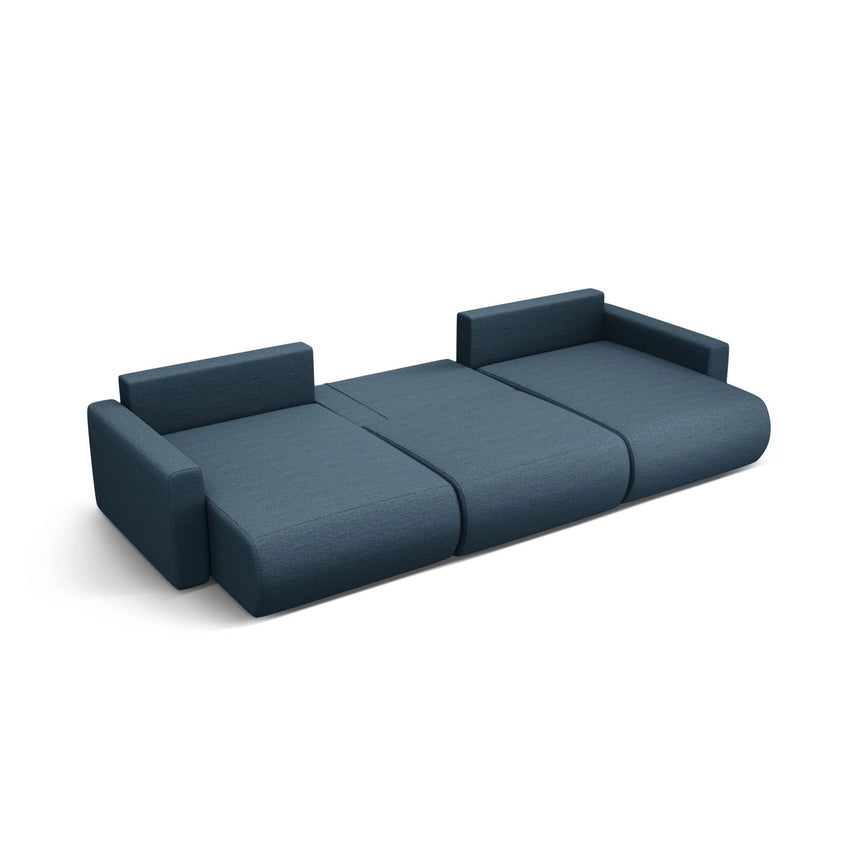 Belfast 4-Sitzer Panoramasofa mit Schlaffunktion, ausklappbar, aus Strukturierter Stoff in Blau (Heritage Ocean), 340x149 cm von Cosmopolitan Design – Bild 5