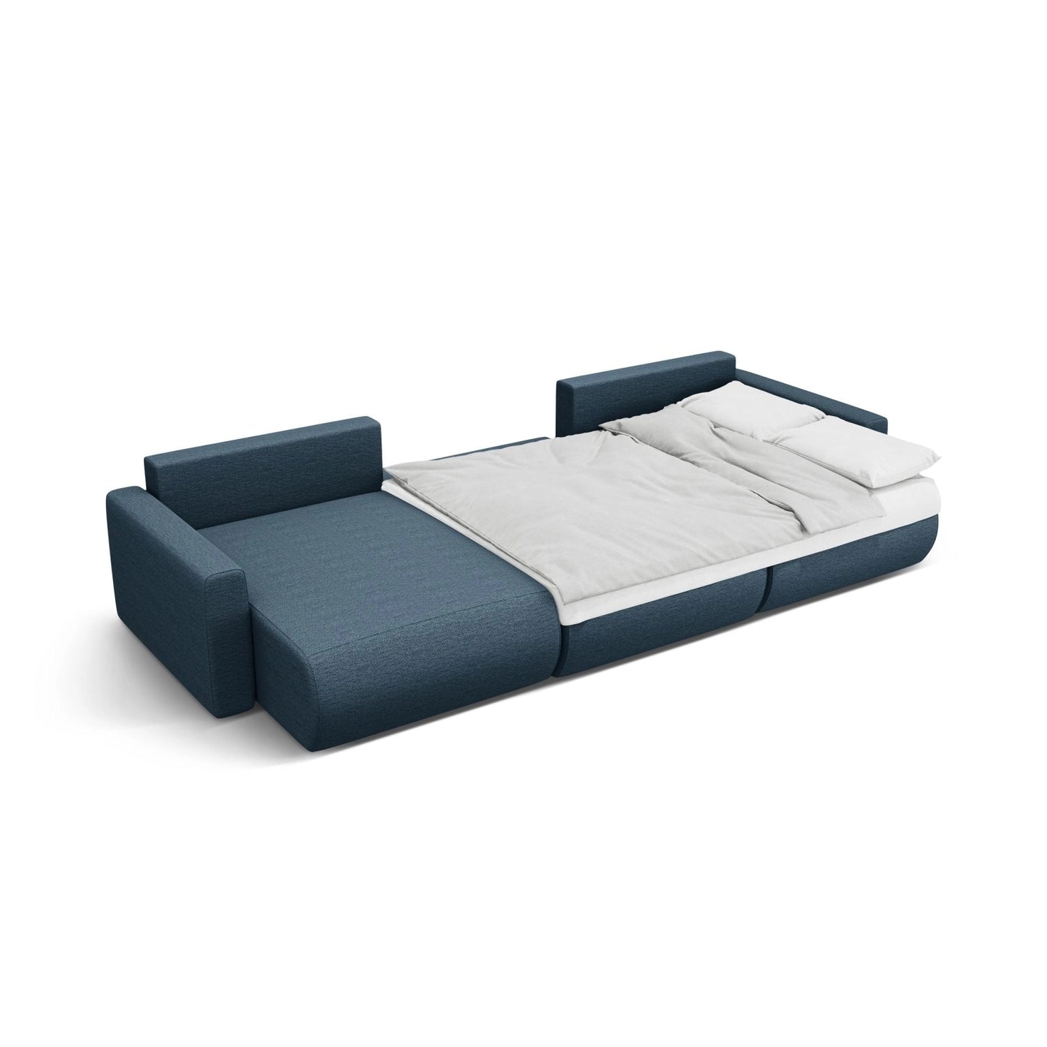 Belfast 4-Sitzer Panoramasofa mit Schlaffunktion, ausklappbar, aus Strukturierter Stoff in Blau (Heritage Ocean), 340x149 cm von Cosmopolitan Design – Bild 6