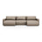 Belfast 4-Sitzer Panoramasofa mit Schlaffunktion, ausklappbar, aus Strukturierter Stoff in Dunkelbeige (Heritage Truffle), 340x149 cm von Cosmopolitan Design – Bild 1