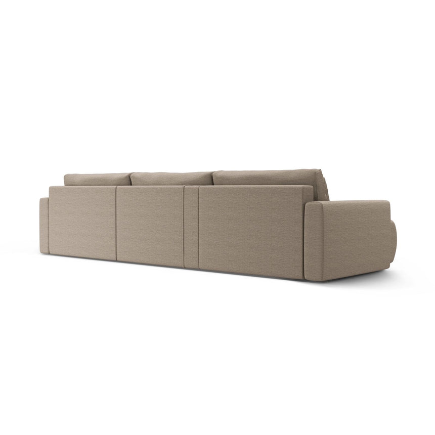 Belfast 4-Sitzer Panoramasofa mit Schlaffunktion, ausklappbar, aus Strukturierter Stoff in Dunkelbeige (Heritage Truffle), 340x149 cm von Cosmopolitan Design – Bild 7