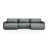 Belfast 4-Sitzer Panoramasofa mit Schlaffunktion, ausklappbar, aus Strukturierter Stoff in Grau (Heritage Ash), 340x149 cm von Cosmopolitan Design – Bild 1