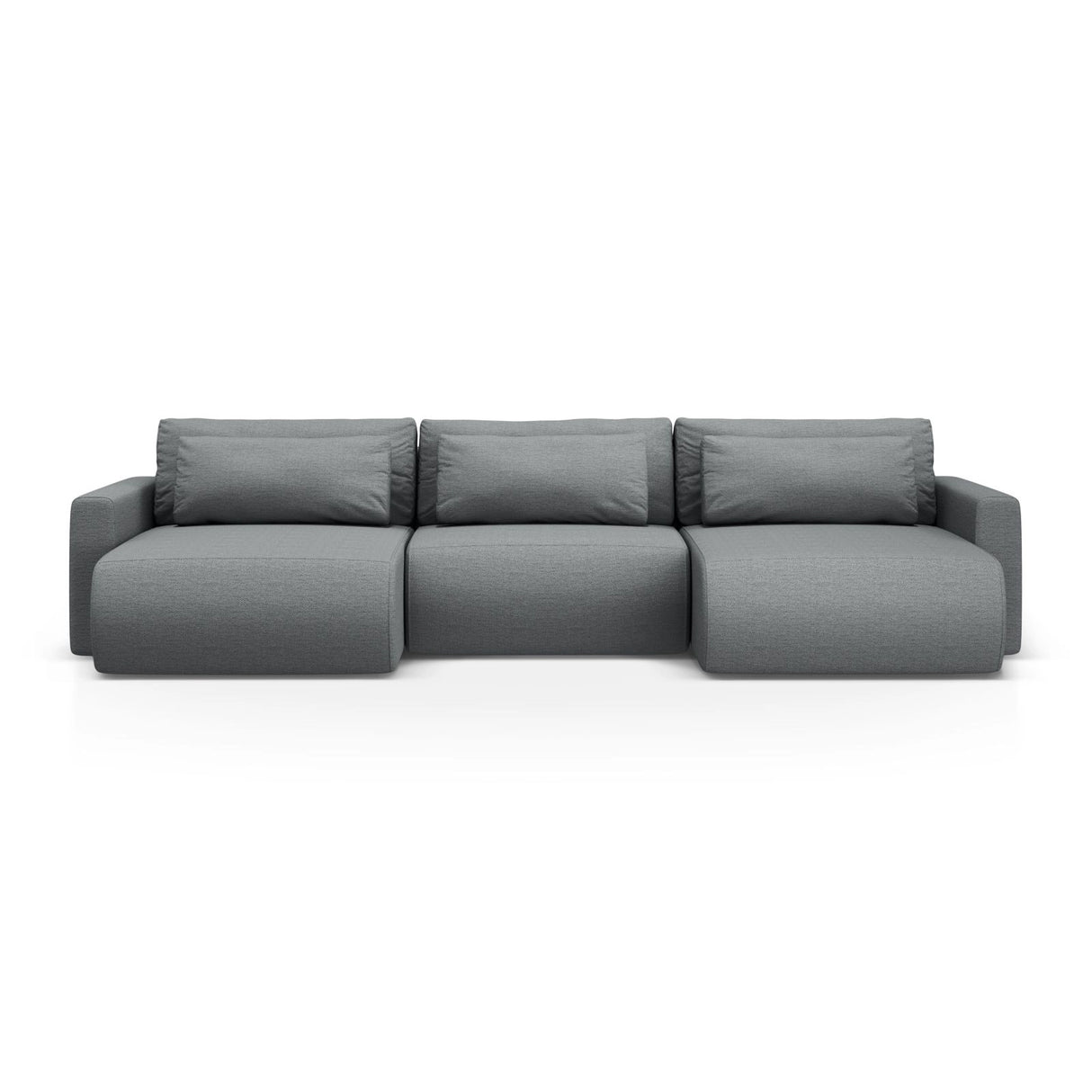 Belfast 4-Sitzer Panoramasofa mit Schlaffunktion, ausklappbar, aus Strukturierter Stoff in Grau (Heritage Ash), 340x149 cm von Cosmopolitan Design – Bild 1