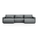 Belfast 4-Sitzer Panoramasofa mit Schlaffunktion, ausklappbar, aus Strukturierter Stoff in Grau (Heritage Ash), 340x149 cm von Cosmopolitan Design – Bild 1