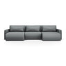 Belfast 4-Sitzer Panoramasofa mit Schlaffunktion, ausklappbar, aus Strukturierter Stoff in Grau (Heritage Ash), 340x149 cm von Cosmopolitan Design – Bild 1
