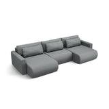 Belfast 4-Sitzer Panoramasofa mit Schlaffunktion, ausklappbar, aus Strukturierter Stoff in Grau (Heritage Ash), 340x149 cm von Cosmopolitan Design – Bild 4